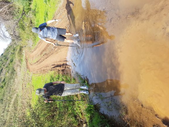 Dawn and John were advertising the waterproof shoe covers on sale on Amazon. They had dry feet after.